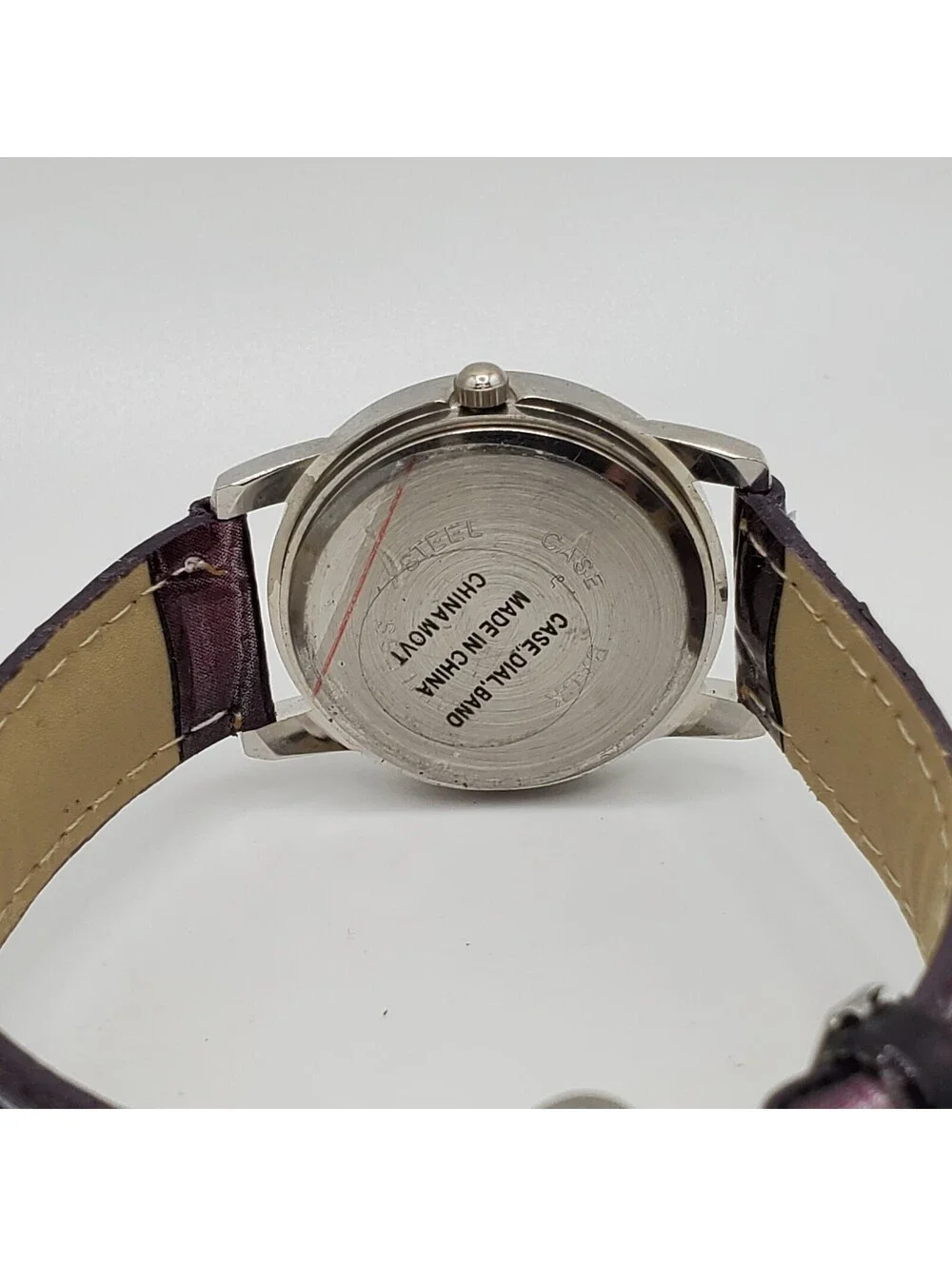 Purple Quartz Womens Watch 30mm Silver Tone Purple Band New Battery